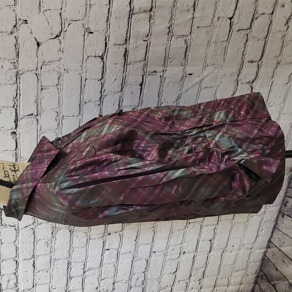 Chico's Plaid Windbreaker Purple and Green — Chico's Size 1/US 8 Medium - Picture 5 of 9